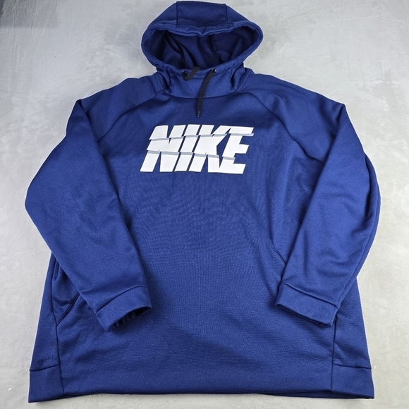 Nike Other - Nike Dri Fit Fitness Hoodie Men's 3XL Blue Pullover Drawstring Casual